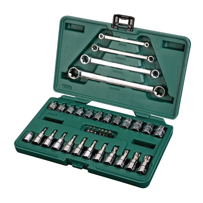 LLAVE COPA JGO TORX 35PZS CTE 1/4 Y 3/8 HEMBRA Y MACHO