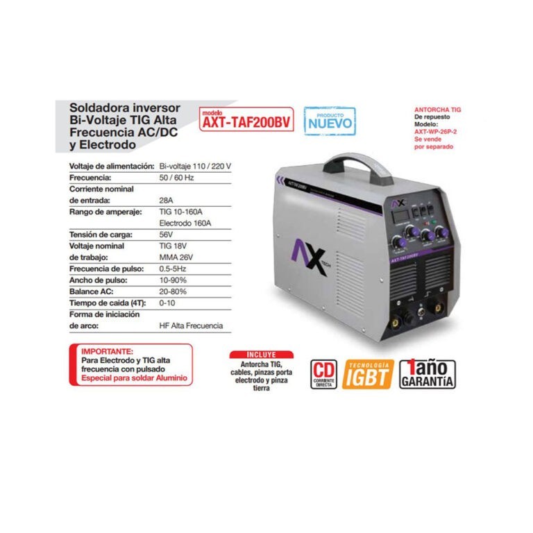 EQUIPO 092 SOLDAR INVERSOR TIG 200AMP 110/220V ALTA FRECUENCIA