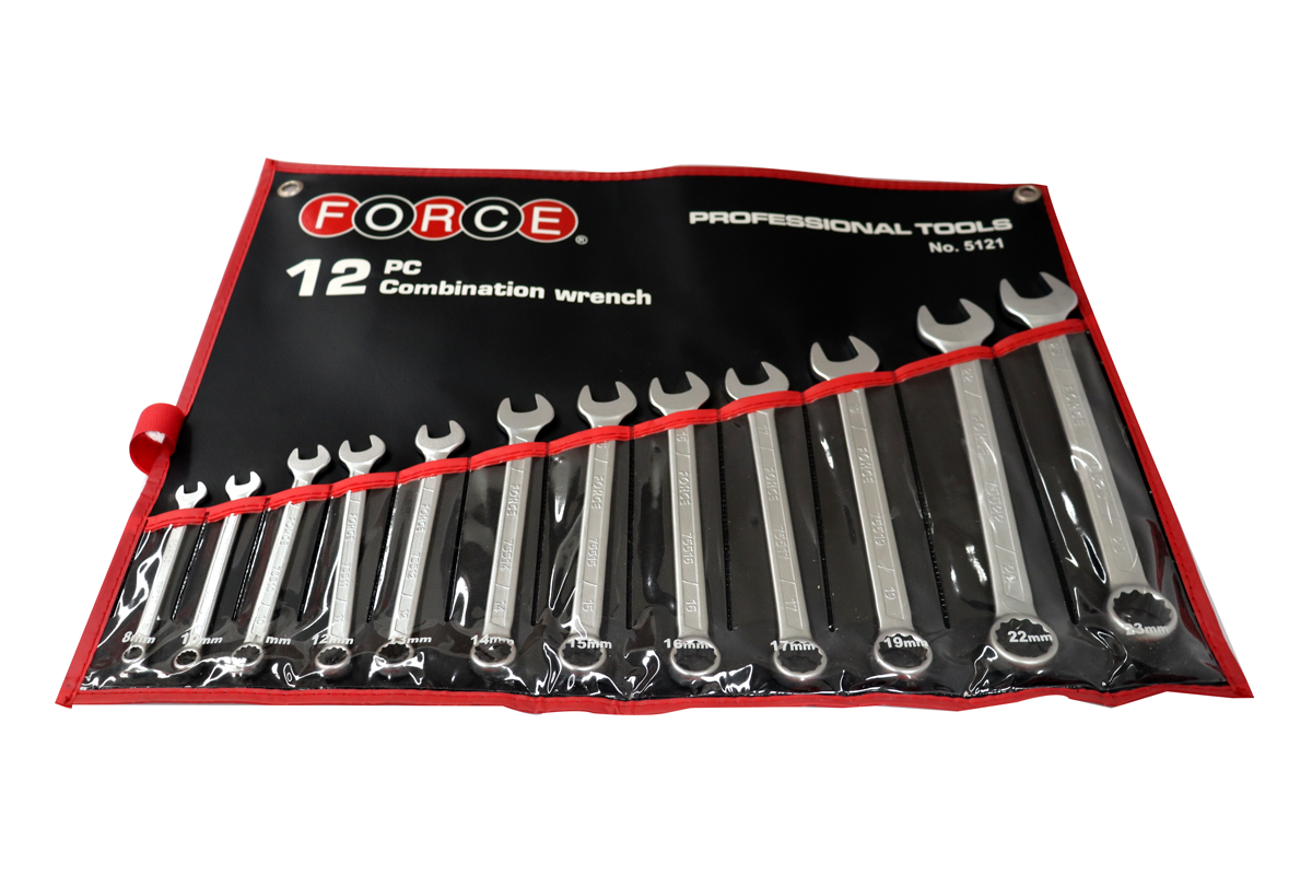 FORCE 5121 JUEGO DE 12 LLAVES COMBINADAS CON FUNDA NEGRA 8 /