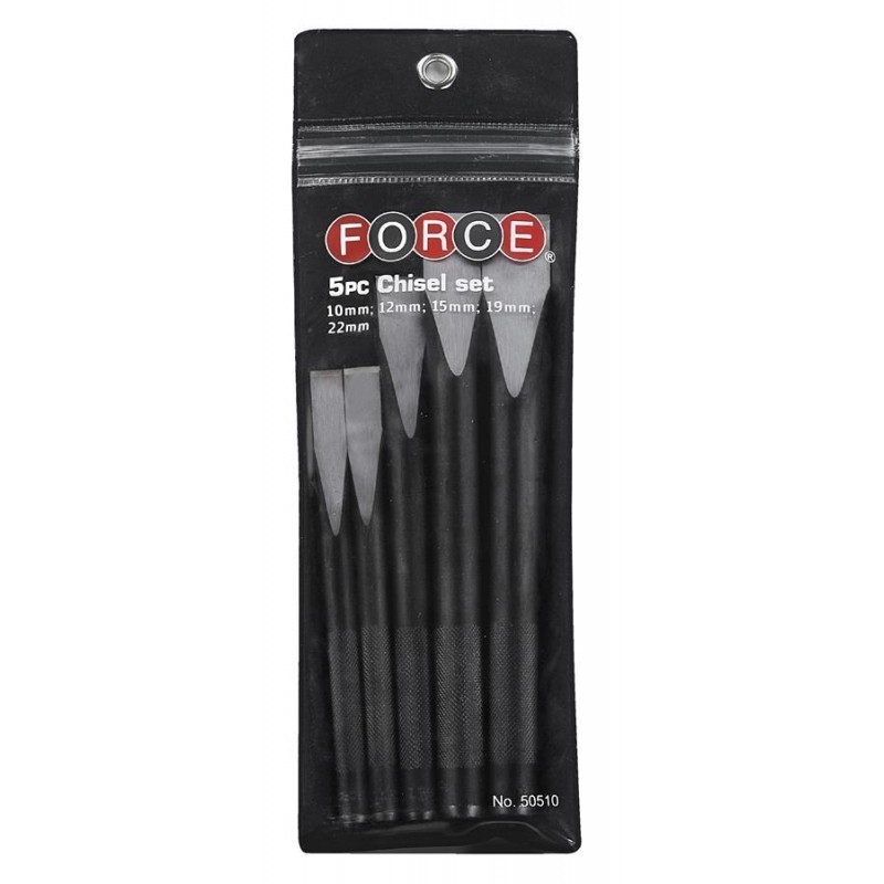 FORCE 50510 JUEGO 5 CINCELES CORTAFRIOS 10X150/22X200MM CON
