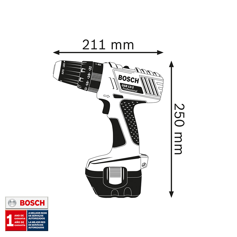 TALADRO RECARGABLE TORQUE REGULABLE GSB 12/2