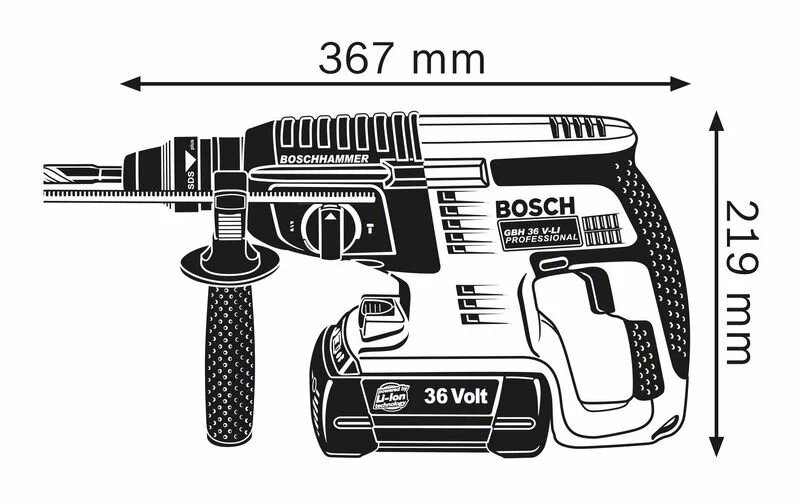 TALADRO ROTAMARTILLO RECARGABLE 36 VOLT REF. GBH 36V LI