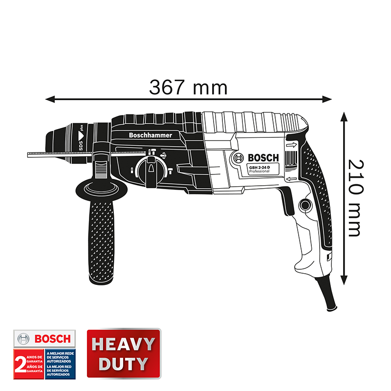 TALADRO 02 ELECTRONEUMATICO 680 W SDS PLUS GBH 2-24D