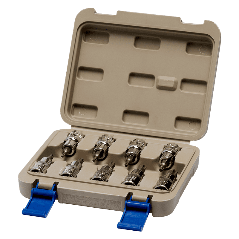 JGO COPAS TORX CTE 1/2" CAP. T20 A T60 CON 9 PIEZAS