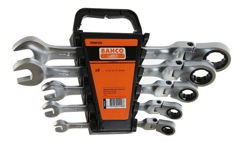 JGO DE LLAVES COMBINADAS TIPO RATCHET ARTICULADAS DE8 A 19MM 5 PZAS