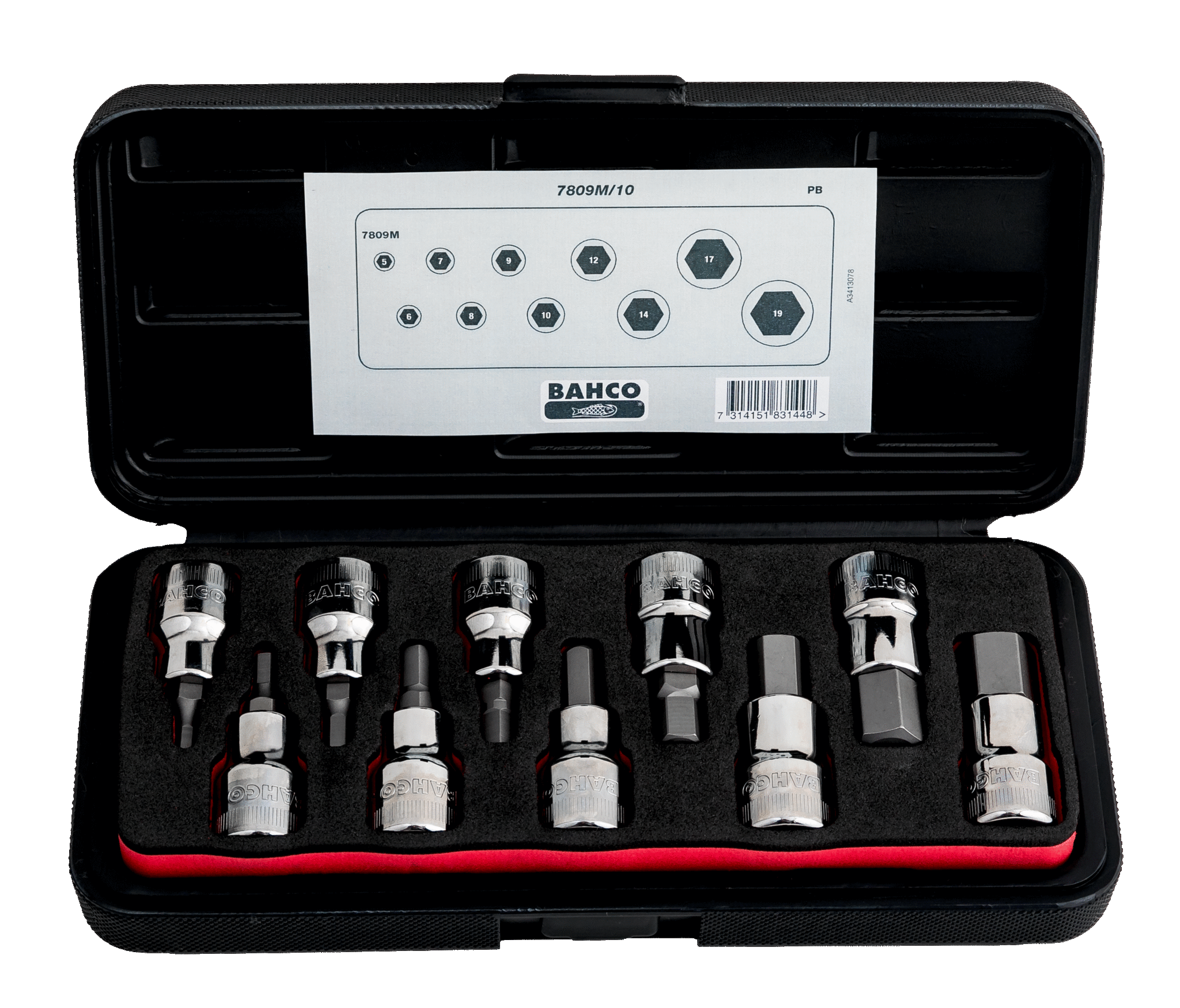 JUEGO DE 10 COPAS DADOS PUNTA HEXAGONAL