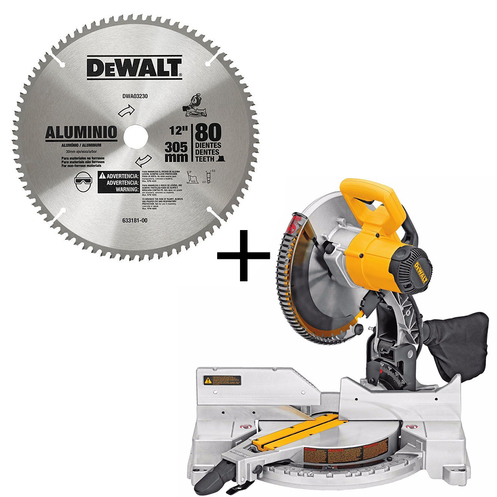 COMBO ACOLILLADORA DW715 + DISCO DE ALUMINIO 12" X 80 DIENTES DWA 03230