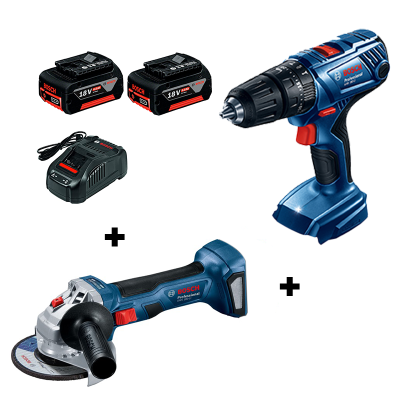 COMBO TALADRO PERCUTOR GSB 180-LI+ MINIPULIDORA GWS 180-LI