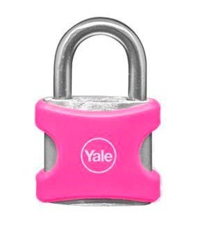 CANDADO 001 EN ALUMINIO CON PROTECTOR FUCSIA 25MM