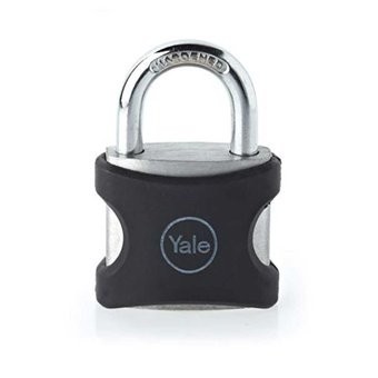 CANDADO 002 EN ALUMINIO CON PROTECTOR NEGRO 32MM