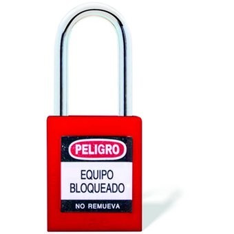 CANDADO SEGURIDAD ARCO ACERO CORTO 003 ROJO
